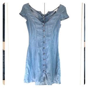 American Eagle Jean Button Up Dress Fit and Flare